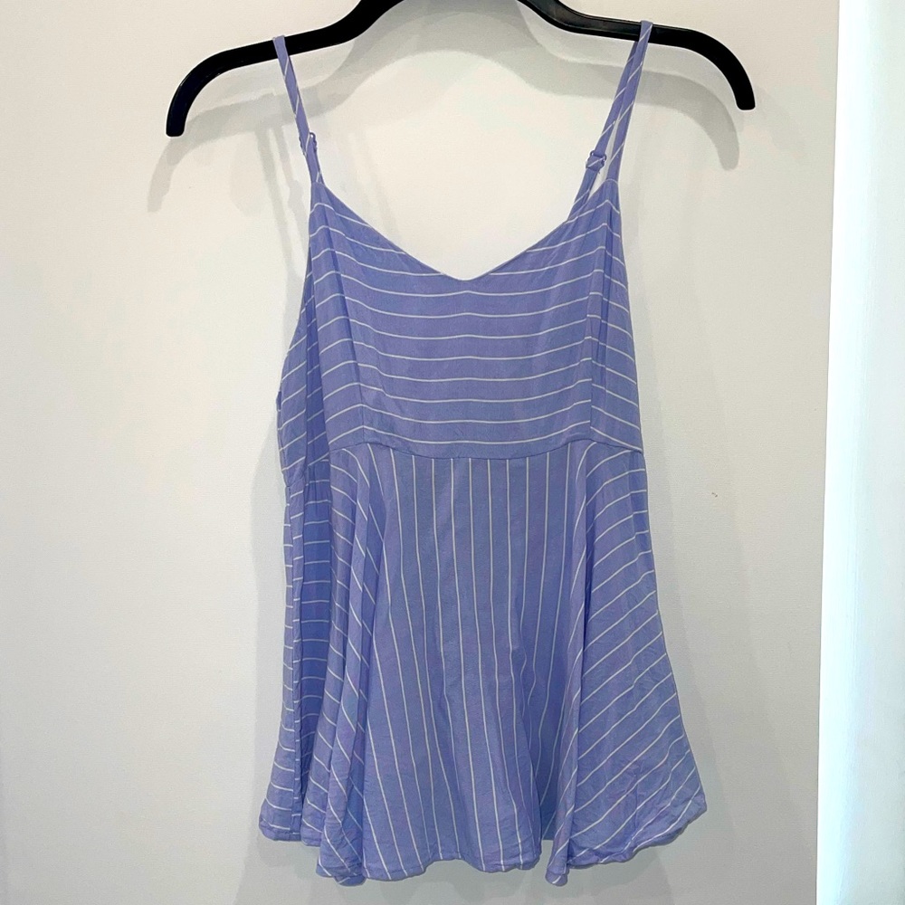Jondie striped tie back tank top in lilac